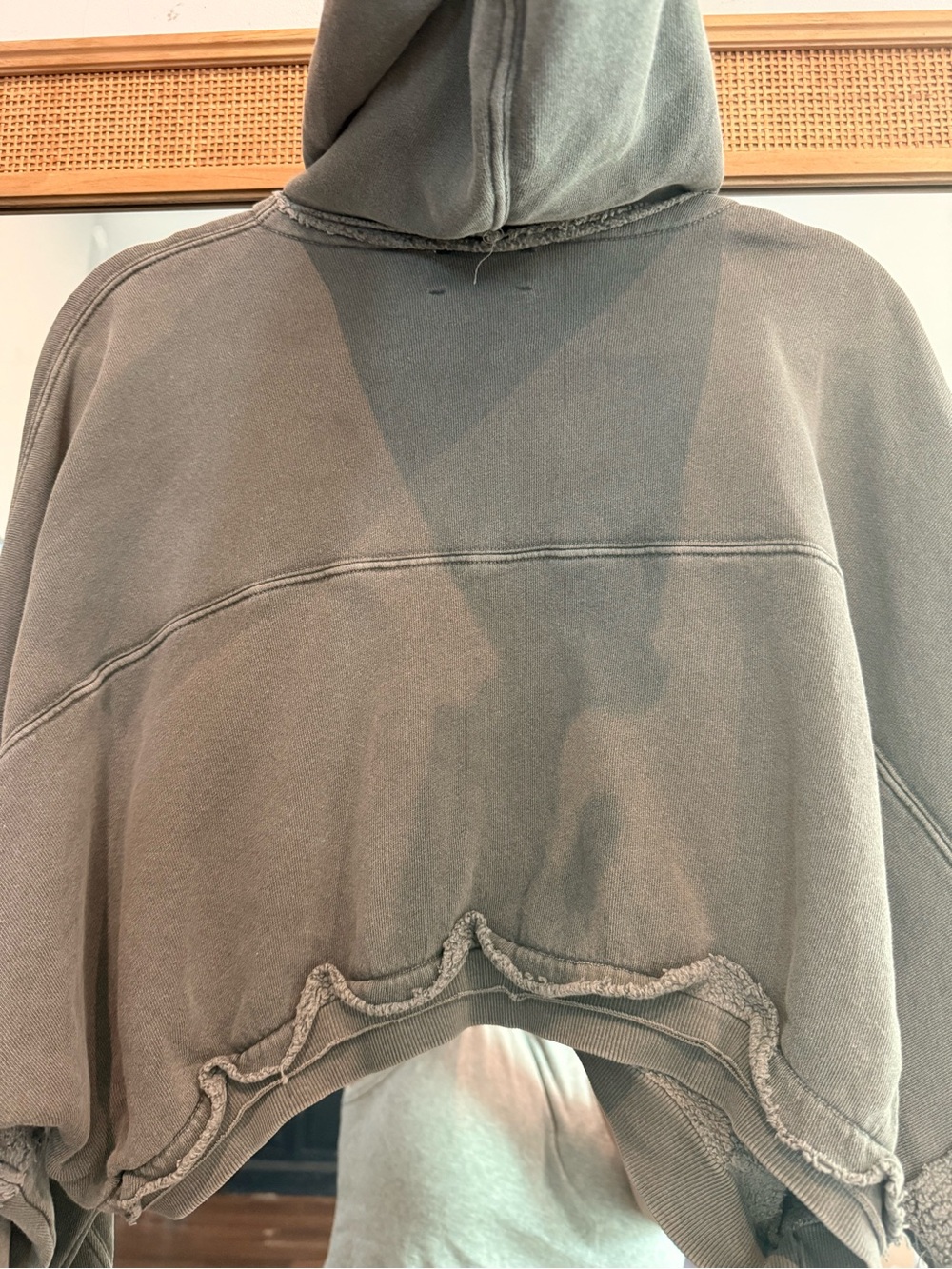 Joah Brown Deconstructed Cropped Zip Hoodie Washed Black M/L - Picture 10 of 16
